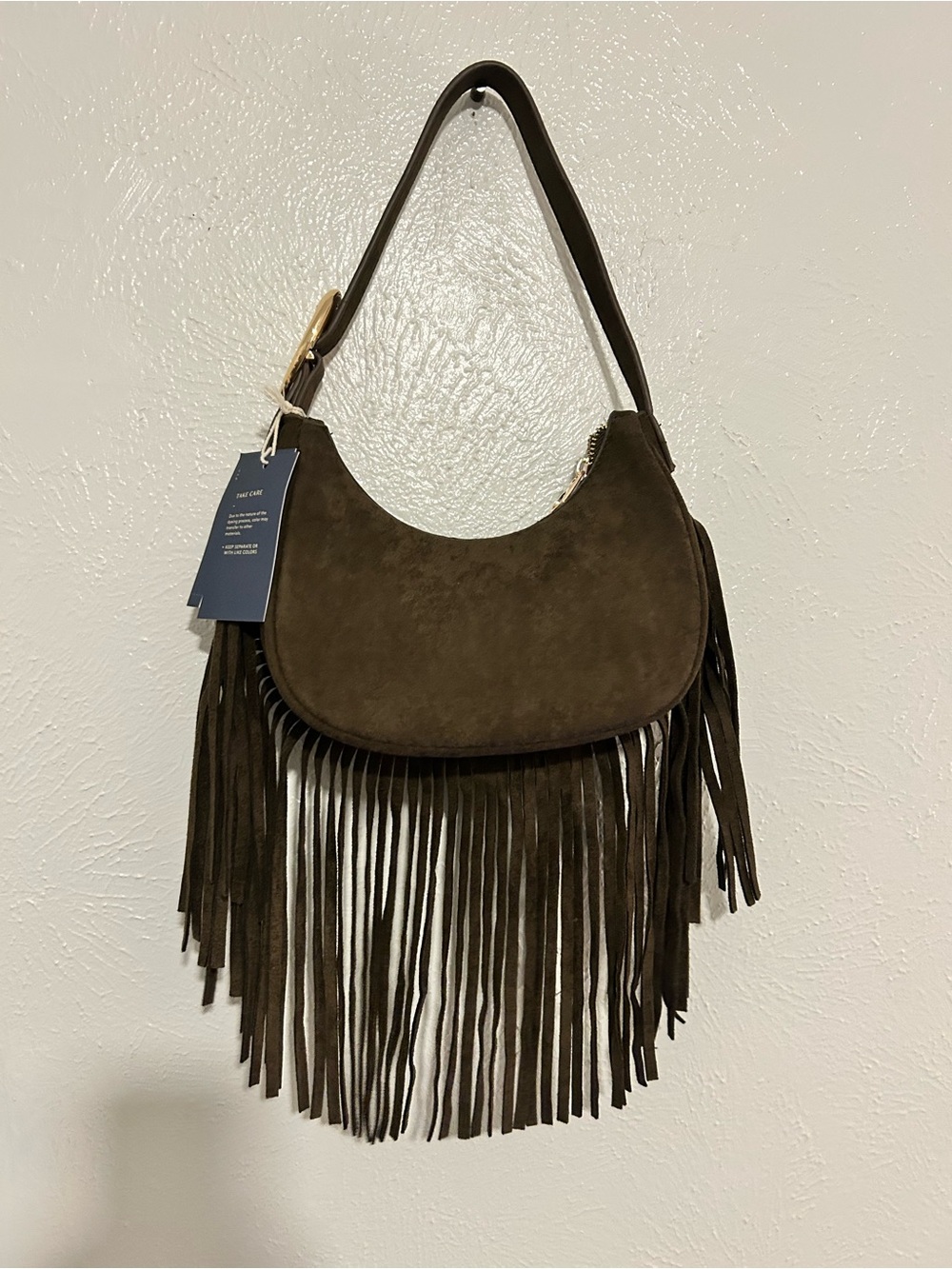 Universal Thread Brown Suede Fringe Shoulder Bag